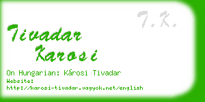 tivadar karosi business card